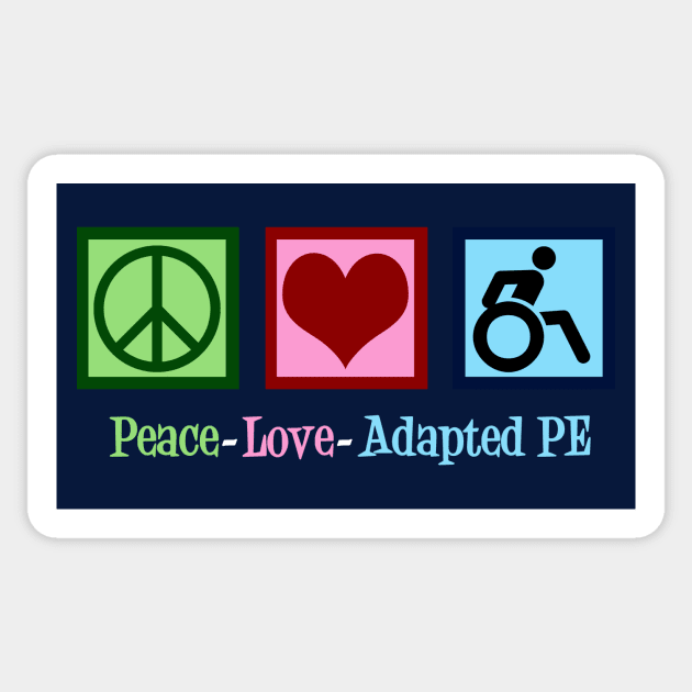 Peace Love Adapted P.E. Sticker by epiclovedesigns